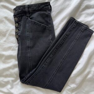 American Eagle Jeans | Women’s Black Button Fly Jean Jeggings with From Seams